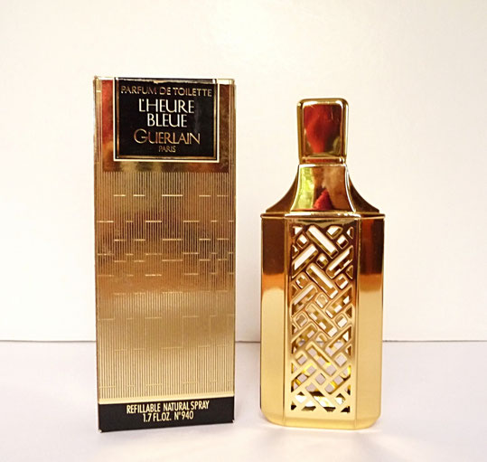 GUERLAIN - L'HEURE BLEUE : VAPORISATEUR DORE RECHARGEABLE : PARFUM DE TOILETTE 50 ML