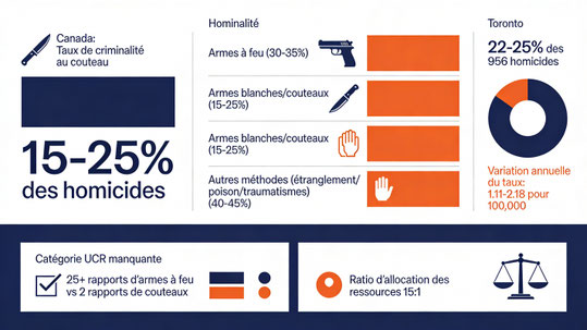 Taux de criminalité au couteau au Canada - Méthodes d'homicides et données lacunaires