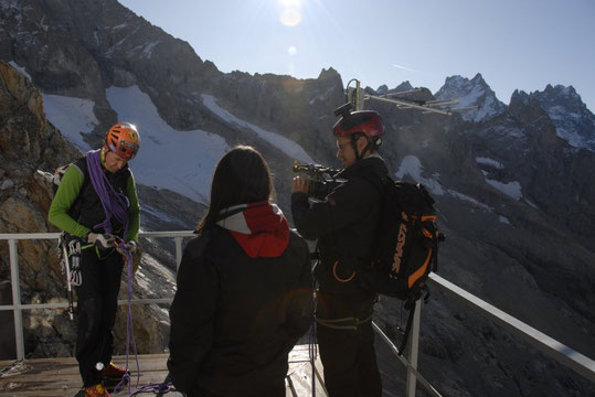 Lors du tournage de l'émission "Chroniques d'en haut"