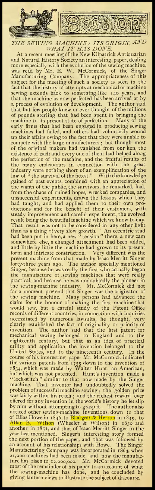 The Sewing Machine Gazette and  Journal of Domestic Appliances 1894