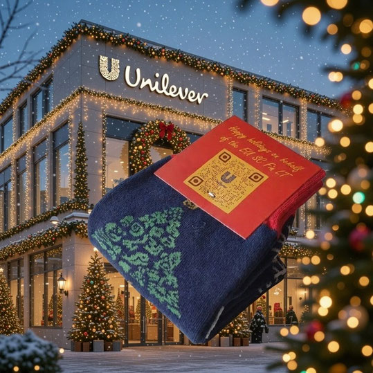 Kerstsokken laten maken met logo Unilever