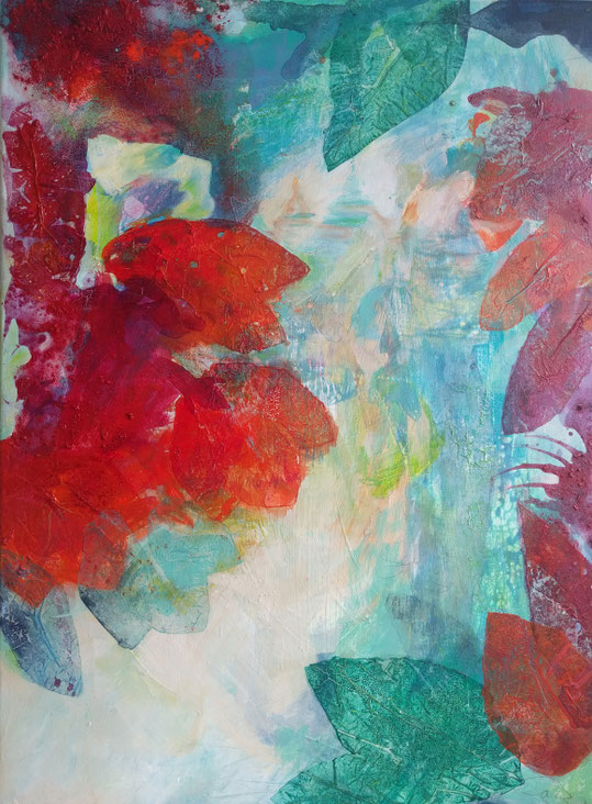 Nepal, Mischtechnik auf Leinwand, 70 x 50 cm, 2018