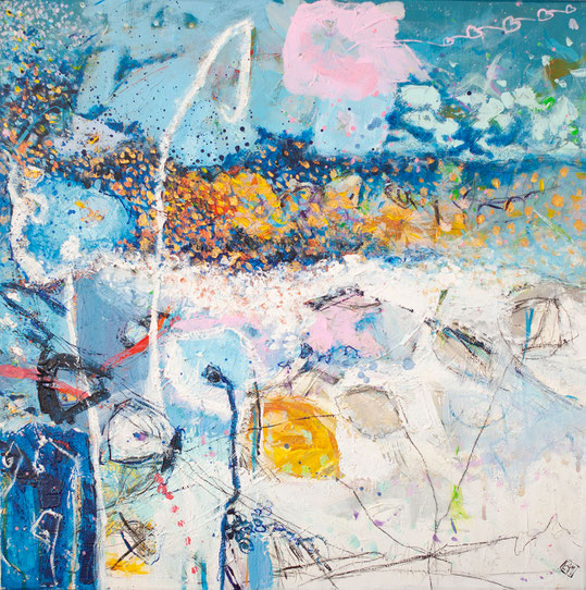 Elisabeth Augendre artiste peintre en Ariège acrylique impressionnisme fantaisie en jardin 13