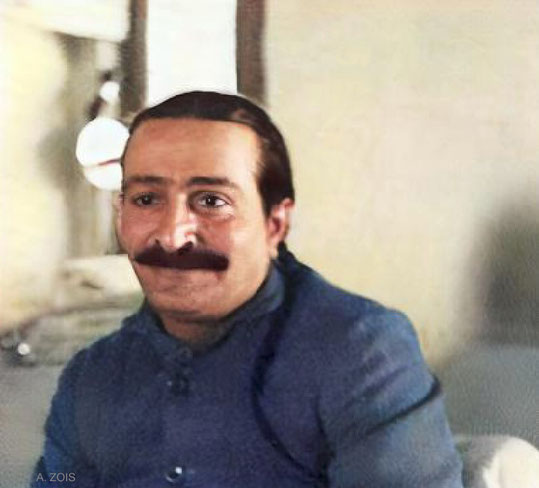1936 : Meher Baba. Image colourized by Anthony Zois.