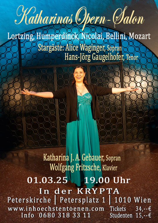 Katharinas Opern-Salon - Alice Waginger & Hans-Jörg Gaugelhofer - Katharina Gebauer  in der KRYPTA