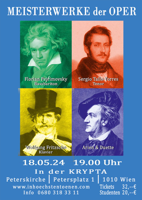 Meisterwerke der Oper  Beethoven, Donizetti, Verdi, Wagner   in der KRYPTA