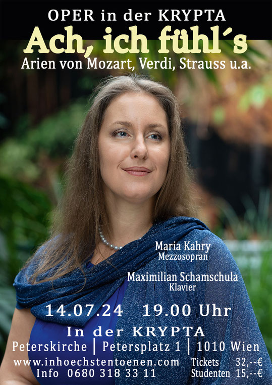 Ach, ich fühl's - Mozart, Verdi, Strauss u.a. - Maria Kahry & Maximilian Schamschula  in der KRYPTA