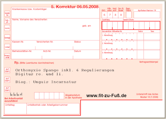 Nagelspange - Fachpraxis für Podologie Paschalis - Schwerpunkte