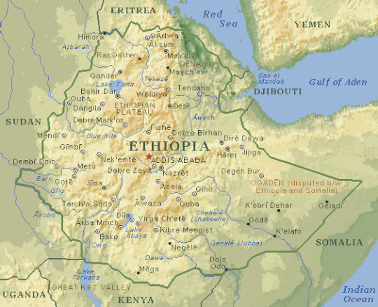 Map of Ethiopia