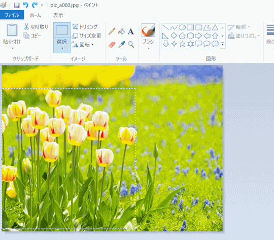 jdgPA4_18:切り取る範囲をドラッグする
