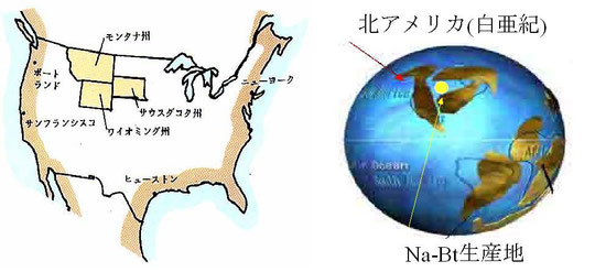 図5.1 米国におけるNa 型ベントナイト生産地