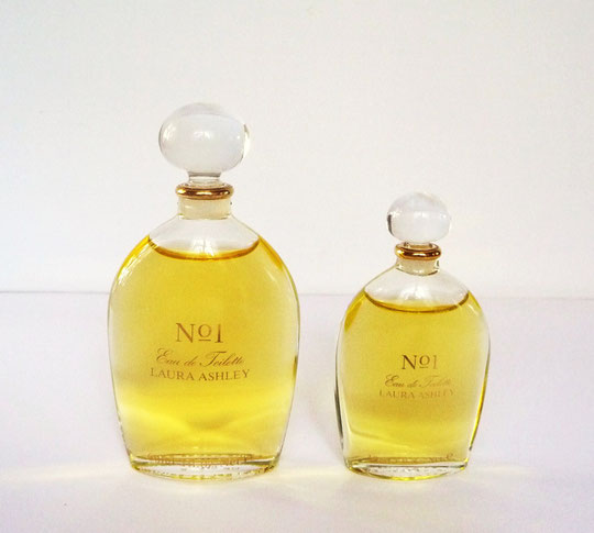 LAURA ASHLEY - DEUX FLACONS N° 1, FLACONS SANS FLEURS, BOUCHONS EN VERRE