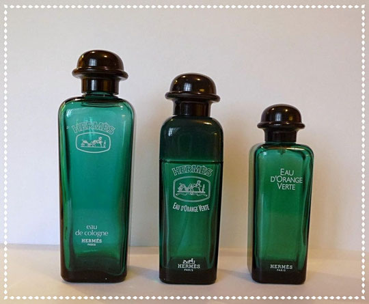 HERMES - EAU D'ORANGE VERTE ET EAU DE COLOGNE : 3 FLACONS DE TAILLE DIFFERENTE