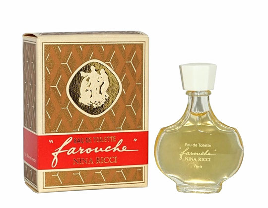 FAROUCHE - AMPHORE EAU DE TOILETTE 6 ML : SERIGRAPHIE BLANCHE, BOUCHON ECROU BLANC - BOÎTE FOND MARRON