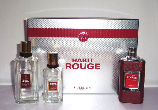 1964 - HABIT ROUGE : 3 FLACONS DIFFERENTS AVEC BOÎTE CADEAU