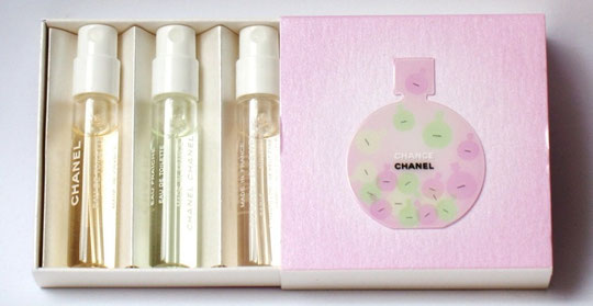 CHANEL : CHANCE - BOÎTE AVEC 3 ECHANTILLONS DE CHANCE (LES 3 VARIANTES DE CHANCE)