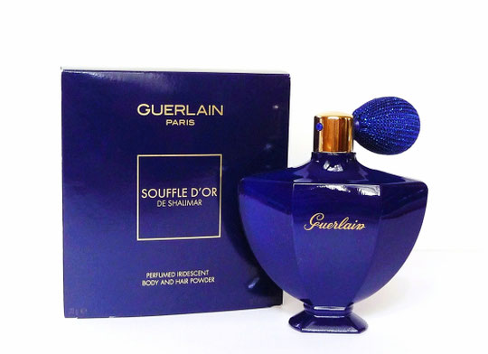 2017 - SOUFFLE D'OR DE SHALIMAR : VAPORISATEUR A POIRE CONTENANT DE LA POUDRE PARFUMEE POUR LE CORPS ET LES CHEVEUX