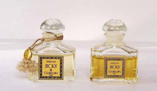 JICKY - 2 FLACONS DE PARFUM 15 ML - AVEC ETIQUETTES DIFFERENTES : A NOTER QUE LE MOT GUERLAIN EST ECRIT EN LETTRES MAJUSCULES