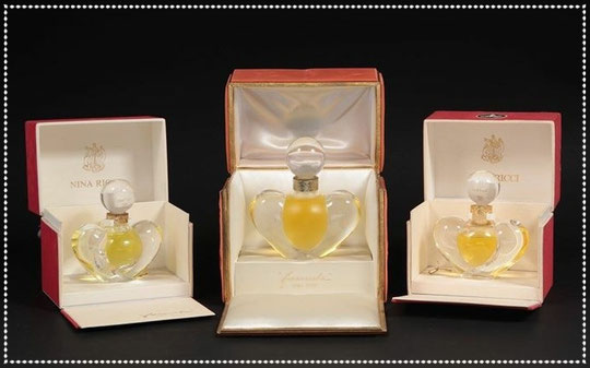 FAROUCHE - FLACONS LALIQUE AVEC PARFUM : LES 3 DIFFERENTS FLACONS 