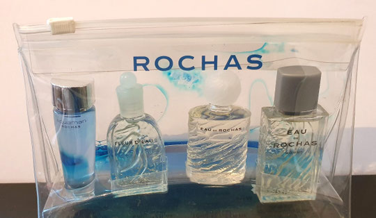 ROCHAS - TROUSSE PRESENTANT 4 MINIATURES DIFFERENTES : IDENTIQUE A LA PHOTO PRECEDENTE