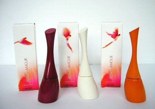 KENZOAMOUR : LES 3 MINIATURES AVEC LEURS BOÎTES, FUSCHIA, BLANCHE ET ORANGE