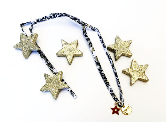 NOËL 2021 - COLLIER DIOR FAIT DE RUBAN & PAMPILLES