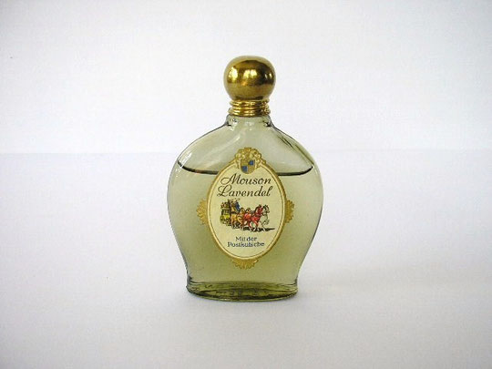 FLACON MOUSON : LAVENDEL - FLACON EN VERRE TRANSPARENT TEINTE - BOUCHON DORE BRILLANT