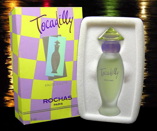 TOCADILLY - EAU DE TOILETTE 3 ML - BOUCHON VERT CLAIR & MAUVE EN PLASTIQUE