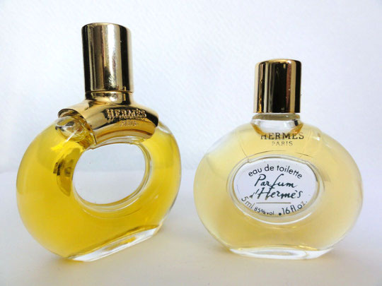 PARFUM D'HERMES : FLACON 1ère TAILLE PARFUM, ACCOMPAGNE D'UNE MINIATURE
