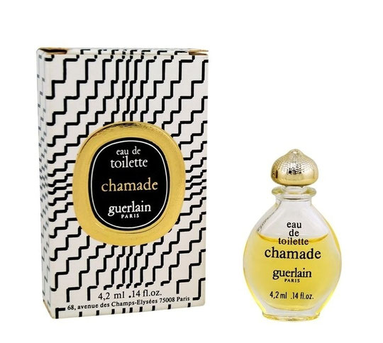 CHAMADE - MINIATURE DITE "GOUTTE" ou OVOÏDE : EAU DE TOILETTE 4,2 ML - A NOTER QUE GUERLAIN EST ECRIT EN LETTRES MINUSCULES -  G.  