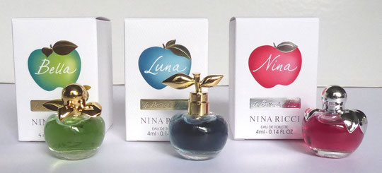 LES 3 MINIATURES DU COFFRET :  1) BELLA  2) LUNA  3) NINA