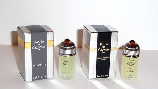 PASHA DE CARTIER : 2 MINIATURES : - EAU DE TOILETTE 5 ML POUR FEMME - ET EAU DE TOILETTE POUR HOMME 5 ML