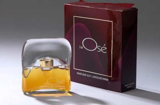 GUY LAROCHE - J'AI OSE : PARFUM, JOLI FLACON AVEC  BOUCHON EN VERRE