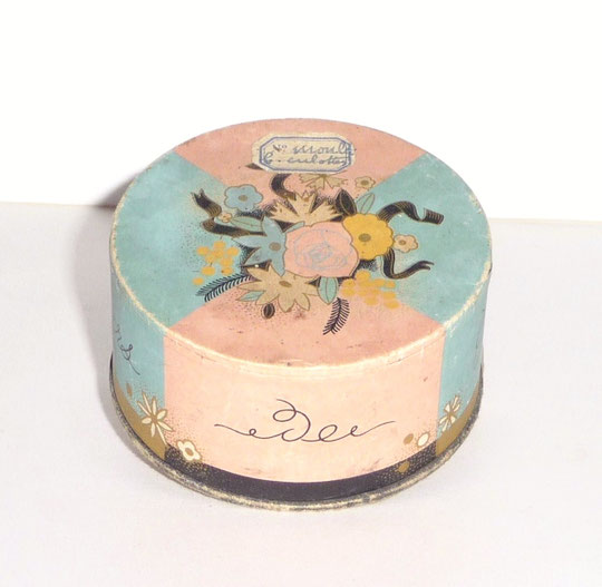 LESOURD-PIVERT : BOÎTE A POUDRE ANCIENNE FLEURS DE PARIS