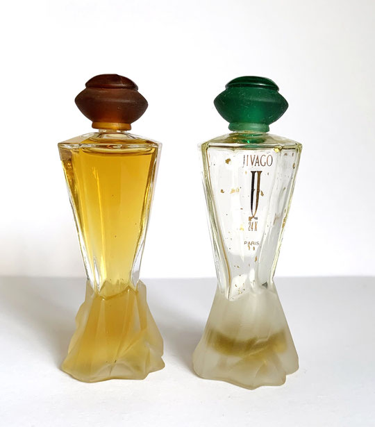 ADNAN AKBAR : 2 MINIATURES DIFFERENTES - LA PREMIERE CONTIENT LE PARFUM MILLE ET UNE NUITS, LA SECONDE JIVAGO - LES FLACONS SONT SEMBLABLES, SEULS LES BOUCHONS SONT DE COULEUR DIFFERENTE