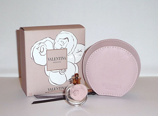 VALENTINA ASSOLUTO : JOLIE TROUSSE RONDE  CONTENANT UNE MINIATURE EAU DE PARFUM 4 ML