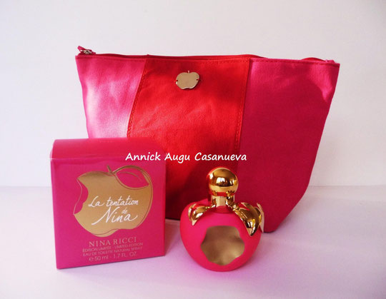 LA TENTATION DE NINA : FLACON EAU DE TOILETTE 50 ML & TROUSSE DE TOILETTE COORDONNEE