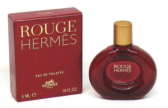 ROUGE HERMES - EAU DE TOILETTE 5 ML - MINIATURE EN VERRE TEINTE ROUGE