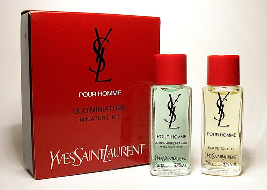 YSL POUR HOMME - COFFRET DUO MINIATURE : - 1 LOTION APRES-RASAGE & - 1 EAU DE TOILETTE 