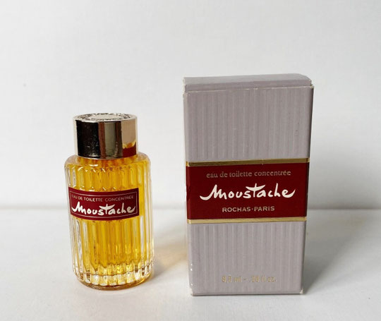 MOUSTACHE - EAU DE TOILETTE CONCENTREE : ETIQUETTE CEINTURE, BOÎTE GRISE
