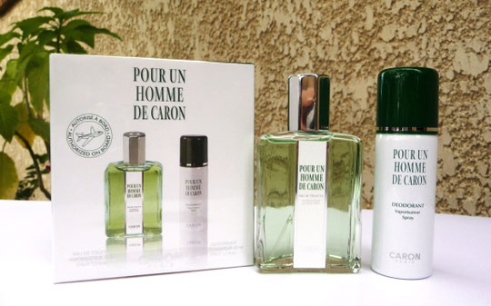 COFFRET POUR UN HOMME DE CARON AVEC : UN FLACON VAPORISATEUR EAU DE TOILETTE 75 ML & UN DEODORANT SPRAY 50 ML 