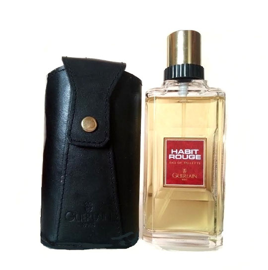 HABIT ROUGE - FLACON VAPORISATEUR EAU DE TOILETTE 100 ML, AVEC SON ETUI EN CUIR NOIR