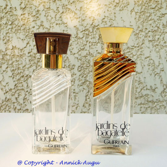 1983 - JARDINS DE BAGATELLE : DEUX FLACONS DIFFERENTS DONT UNE EDITION LIMITEE A DROITE