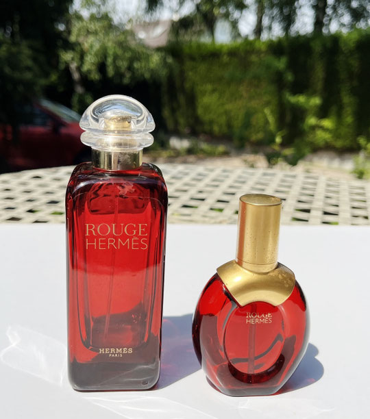 HERMES - ROUGE HERMES : 2 FLACONS DIFFERENTS EAU DE TOILETTE 100 ML & 30 ML
