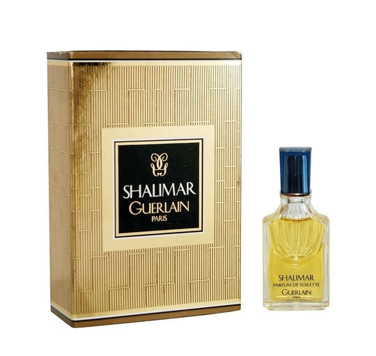 SHALIMAR - PARFUM DE TOILETTE  : MINIATURE PRESENTEE DANS BOÎTE A TIROIR DOREE