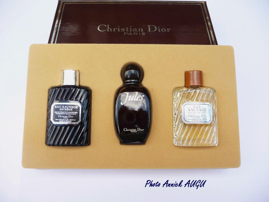COFFRET DE 3 MINIATURES OFFERT EN PARFUMERIE : COMPREND : 1 MINIATURE EAU SAUVAGE EXTRÊME, 1 MINIATURE JULES, ET 1 MINIATURE EAU SAUVAGE