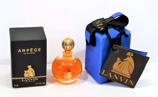 J. LANVIN - ARPEGE : PAQUET CADEAU OUVERT AVEC UNE MINIATURE OFFERTE
