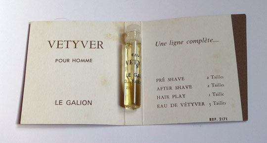 VETYVER - ECHANTILLON-TUBE OUVERT - POUR HOMME