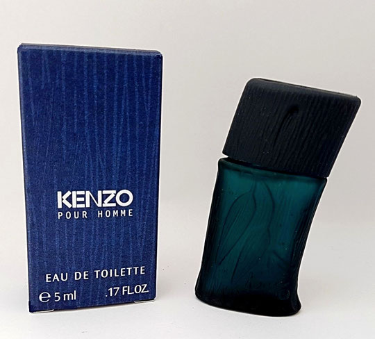KENZO POUR HOMME - EAU DE TOILETTE 5 ML - FLACON EN VERRE AVEC NERVURES : IDEM QUE LE PRECEDENT
