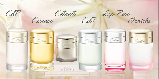 CARTIER : BAISER VOLE : LES DIFFERENTES VARIANTES DE LA FRAGRANCE